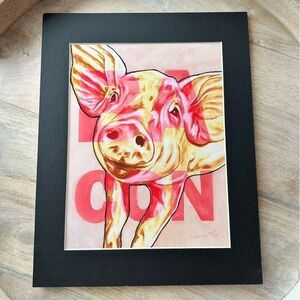 Bacon Pig Print Kitchen Artwork 11”x14”